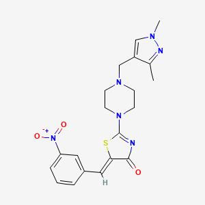 molecular formula C20H22N6O3S B4791193 2-{4-[(1,3-dimethyl-1H-pyrazol-4-yl)methyl]-1-piperazinyl}-5-(3-nitrobenzylidene)-1,3-thiazol-4(5H)-one 