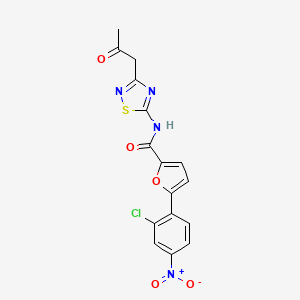 5-(2-chloro-4-nitrophenyl)-N-[3-(2-oxopropyl)-1,2,4-thiadiazol-5-yl]-2-furamide