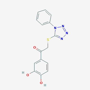 molecular formula C15H12N4O3S B479123 1-(3,4-Dihydroxyphenyl)-2-(1-phenyltetrazol-5-yl)sulfanylethanone CAS No. 340974-15-4