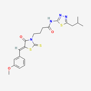 molecular formula C21H24N4O3S3 B4791234 N-(5-isobutyl-1,3,4-thiadiazol-2-yl)-4-[5-(3-methoxybenzylidene)-4-oxo-2-thioxo-1,3-thiazolidin-3-yl]butanamide 
