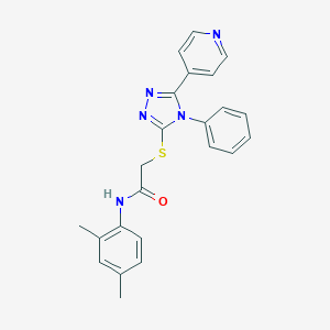 molecular formula C23H21N5OS B479126 N-(2,4-dimethylphenyl)-2-{[4-phenyl-5-(pyridin-4-yl)-4H-1,2,4-triazol-3-yl]sulfanyl}acetamide CAS No. 332376-60-0