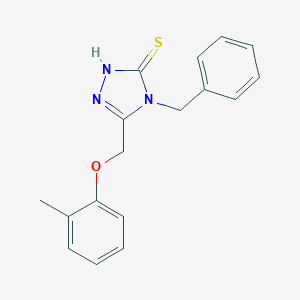 molecular formula C17H17N3OS B479127 4-benzyl-5-[(2-methylphenoxy)methyl]-4H-1,2,4-triazole-3-thiol CAS No. 346641-16-5