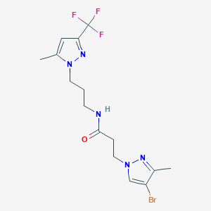 3-(4-bromo-3-methyl-1H-pyrazol-1-yl)-N-{3-[5-methyl-3-(trifluoromethyl)-1H-pyrazol-1-yl]propyl}propanamide