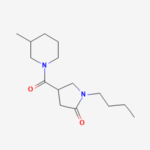 molecular formula C15H26N2O2 B4791290 1-butyl-4-[(3-methylpiperidin-1-yl)carbonyl]pyrrolidin-2-one 