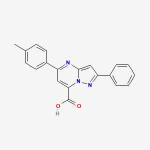 molecular formula C20H15N3O2 B4791293 5-(4-methylphenyl)-2-phenylpyrazolo[1,5-a]pyrimidine-7-carboxylic acid 