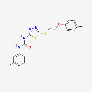 molecular formula C20H22N4O2S2 B4791297 N-(3,4-dimethylphenyl)-N'-(5-{[2-(4-methylphenoxy)ethyl]thio}-1,3,4-thiadiazol-2-yl)urea 
