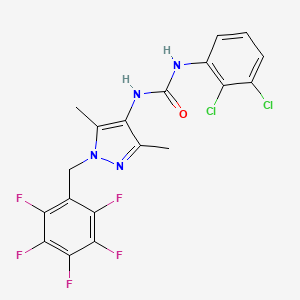 molecular formula C19H13Cl2F5N4O B4791318 N-(2,3-dichlorophenyl)-N'-[3,5-dimethyl-1-(pentafluorobenzyl)-1H-pyrazol-4-yl]urea 