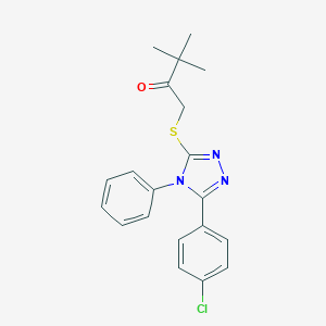 molecular formula C20H20ClN3OS B479135 1-{[5-(4-chlorophenyl)-4-phenyl-4H-1,2,4-triazol-3-yl]sulfanyl}-3,3-dimethyl-2-butanone CAS No. 557097-92-4