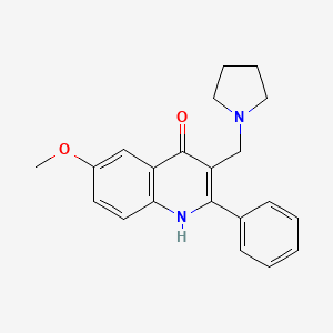 6-methoxy-2-phenyl-3-(1-pyrrolidinylmethyl)-4-quinolinol