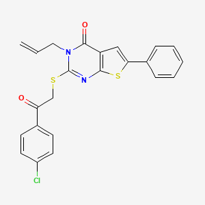 molecular formula C23H17ClN2O2S2 B4791390 3-allyl-2-{[2-(4-chlorophenyl)-2-oxoethyl]thio}-6-phenylthieno[2,3-d]pyrimidin-4(3H)-one 