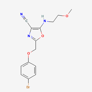 2-[(4-bromophenoxy)methyl]-5-[(2-methoxyethyl)amino]-1,3-oxazole-4-carbonitrile