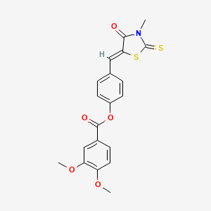 4-[(3-methyl-4-oxo-2-thioxo-1,3-thiazolidin-5-ylidene)methyl]phenyl 3,4-dimethoxybenzoate
