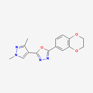 2-(2,3-dihydro-1,4-benzodioxin-6-yl)-5-(1,3-dimethyl-1H-pyrazol-4-yl)-1,3,4-oxadiazole
