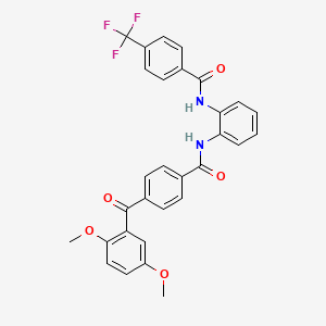 molecular formula C30H23F3N2O5 B4791445 4-(2,5-dimethoxybenzoyl)-N-(2-{[4-(trifluoromethyl)benzoyl]amino}phenyl)benzamide 