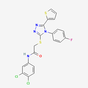 molecular formula C20H13Cl2FN4OS2 B4791459 N-(3,4-dichlorophenyl)-2-{[4-(4-fluorophenyl)-5-(2-thienyl)-4H-1,2,4-triazol-3-yl]thio}acetamide 