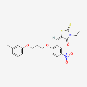 3-ethyl-5-{2-[3-(3-methylphenoxy)propoxy]-5-nitrobenzylidene}-2-thioxo-1,3-thiazolidin-4-one