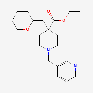 molecular formula C20H30N2O3 B4791472 ethyl 1-(3-pyridinylmethyl)-4-(tetrahydro-2H-pyran-2-ylmethyl)-4-piperidinecarboxylate 