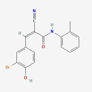 3-(3-bromo-4-hydroxyphenyl)-2-cyano-N-(2-methylphenyl)acrylamide