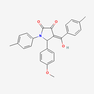 molecular formula C26H23NO4 B4791510 3-hydroxy-5-(4-methoxyphenyl)-4-(4-methylbenzoyl)-1-(4-methylphenyl)-1,5-dihydro-2H-pyrrol-2-one 