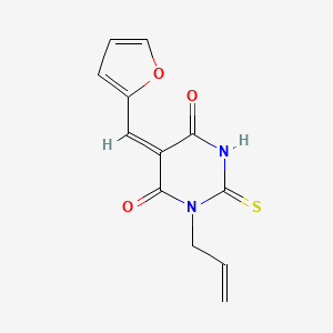 molecular formula C12H10N2O3S B4791539 1-allyl-5-(2-furylmethylene)-2-thioxodihydro-4,6(1H,5H)-pyrimidinedione 
