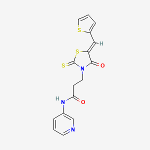 3-[4-oxo-5-(2-thienylmethylene)-2-thioxo-1,3-thiazolidin-3-yl]-N-3-pyridinylpropanamide