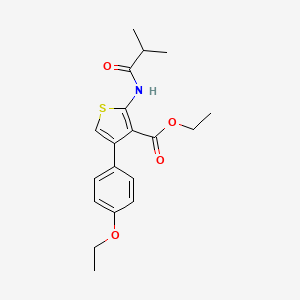 molecular formula C19H23NO4S B4791544 ethyl 4-(4-ethoxyphenyl)-2-(isobutyrylamino)-3-thiophenecarboxylate 
