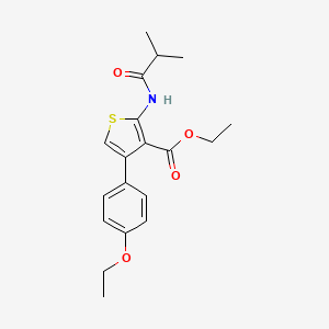 molecular formula C19H23NO4S B4791544 Ethyl 4-(4-ethoxyphenyl)-2-(2-methylpropanoylamino)thiophene-3-carboxylate 