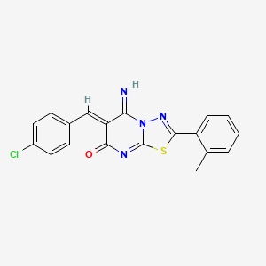 6-(4-chlorobenzylidene)-5-imino-2-(2-methylphenyl)-5,6-dihydro-7H-[1,3,4]thiadiazolo[3,2-a]pyrimidin-7-one