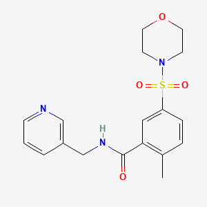 molecular formula C18H21N3O4S B4791588 2-methyl-5-(4-morpholinylsulfonyl)-N-(3-pyridinylmethyl)benzamide 