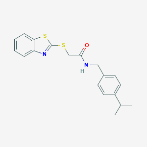 molecular formula C19H20N2OS2 B479159 2-(1,3-benzothiazol-2-ylsulfanyl)-N-(4-isopropylbenzyl)acetamide CAS No. 331710-42-0