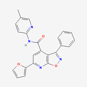 molecular formula C23H16N4O3 B4791590 6-(2-furyl)-N-(5-methyl-2-pyridinyl)-3-phenylisoxazolo[5,4-b]pyridine-4-carboxamide 