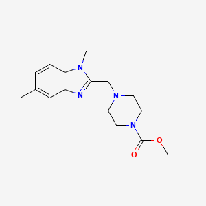 ethyl 4-[(1,5-dimethyl-1H-benzimidazol-2-yl)methyl]-1-piperazinecarboxylate