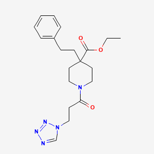 molecular formula C20H27N5O3 B4791617 ethyl 4-(2-phenylethyl)-1-[3-(1H-tetrazol-1-yl)propanoyl]-4-piperidinecarboxylate 