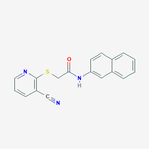 molecular formula C18H13N3OS B4791639 2-[(3-cyano-2-pyridinyl)thio]-N-2-naphthylacetamide 