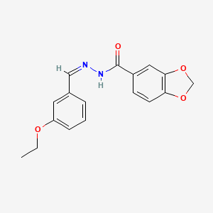 molecular formula C17H16N2O4 B4791641 N'-(3-ethoxybenzylidene)-1,3-benzodioxole-5-carbohydrazide 
