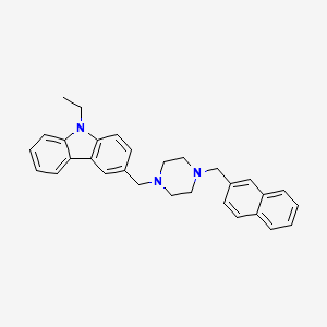 molecular formula C30H31N3 B4791664 9-ethyl-3-{[4-(2-naphthylmethyl)-1-piperazinyl]methyl}-9H-carbazole 