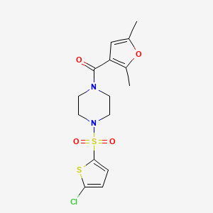 molecular formula C15H17ClN2O4S2 B4791679 1-[(5-chloro-2-thienyl)sulfonyl]-4-(2,5-dimethyl-3-furoyl)piperazine 