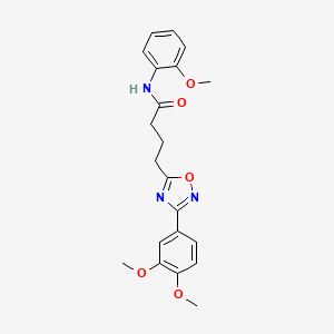 molecular formula C21H23N3O5 B4791700 4-[3-(3,4-dimethoxyphenyl)-1,2,4-oxadiazol-5-yl]-N-(2-methoxyphenyl)butanamide 