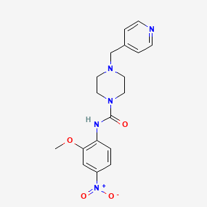 molecular formula C18H21N5O4 B4791716 N-(2-methoxy-4-nitrophenyl)-4-(4-pyridinylmethyl)-1-piperazinecarboxamide 