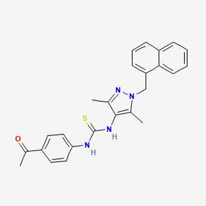 molecular formula C25H24N4OS B4791723 N-(4-acetylphenyl)-N'-[3,5-dimethyl-1-(1-naphthylmethyl)-1H-pyrazol-4-yl]thiourea 