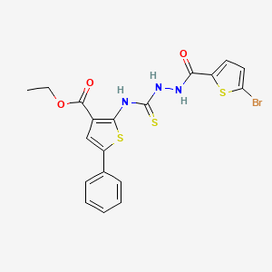 ethyl 2-[({2-[(5-bromo-2-thienyl)carbonyl]hydrazino}carbonothioyl)amino]-5-phenyl-3-thiophenecarboxylate