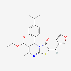 molecular formula C24H24N2O4S B4791775 ethyl 2-(3-furylmethylene)-5-(4-isopropylphenyl)-7-methyl-3-oxo-2,3-dihydro-5H-[1,3]thiazolo[3,2-a]pyrimidine-6-carboxylate 