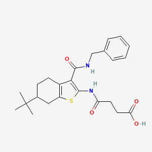 molecular formula C24H30N2O4S B4791830 4-({3-[(benzylamino)carbonyl]-6-tert-butyl-4,5,6,7-tetrahydro-1-benzothien-2-yl}amino)-4-oxobutanoic acid 