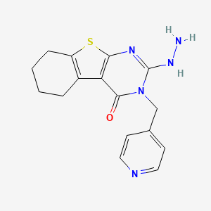 molecular formula C16H17N5OS B4791858 2-hydrazino-3-(4-pyridinylmethyl)-5,6,7,8-tetrahydro[1]benzothieno[2,3-d]pyrimidin-4(3H)-one 