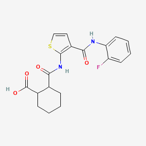 2-{[(3-{[(2-fluorophenyl)amino]carbonyl}-2-thienyl)amino]carbonyl}cyclohexanecarboxylic acid