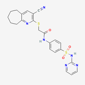 2-[(3-cyano-6,7,8,9-tetrahydro-5H-cyclohepta[b]pyridin-2-yl)thio]-N-{4-[(2-pyrimidinylamino)sulfonyl]phenyl}acetamide