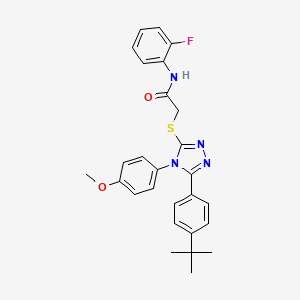 2-{[5-(4-tert-butylphenyl)-4-(4-methoxyphenyl)-4H-1,2,4-triazol-3-yl]thio}-N-(2-fluorophenyl)acetamide