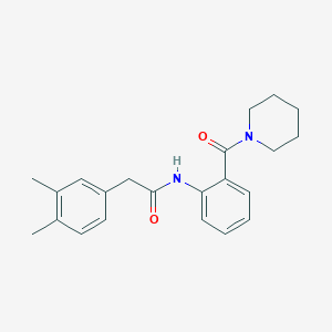 molecular formula C22H26N2O2 B4791929 2-(3,4-dimethylphenyl)-N-[2-(1-piperidinylcarbonyl)phenyl]acetamide 