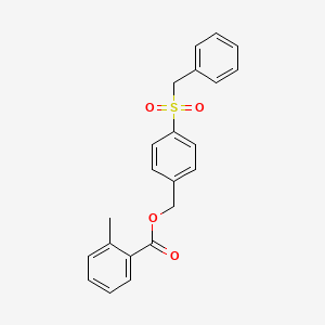 molecular formula C22H20O4S B4791941 4-(benzylsulfonyl)benzyl 2-methylbenzoate 