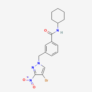 molecular formula C17H19BrN4O3 B4791945 3-[(4-bromo-3-nitro-1H-pyrazol-1-yl)methyl]-N-cyclohexylbenzamide 